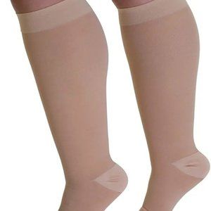 Mojo Plus Size XXL Opaque Compression Socks with Extra Wide Calf